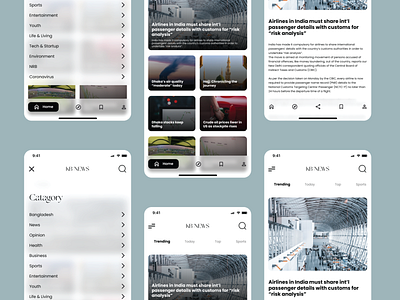 UI design for Newspaper Mobile App app minimal minimalist mobile news newspaper typography ui