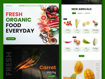 Marketplace for Organic Food app branding design food marketplace minimal organic ui website