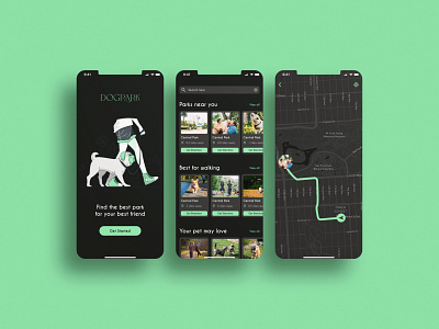 App that finds nearby dog parks.