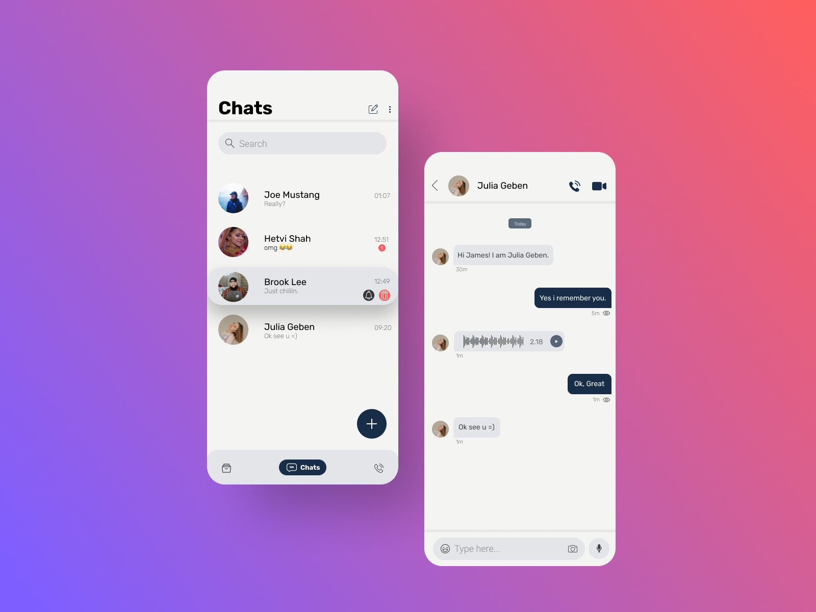 chat app by Jash Palavwala on Dribbble