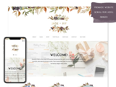 Jade + Ivy bridal website florist website premade website website design website designer websites