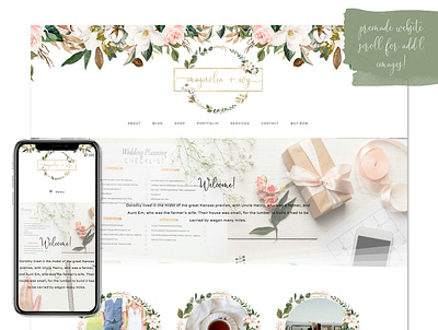 Magnolia + Ivy bridal website florist website premade website website design website designer websites