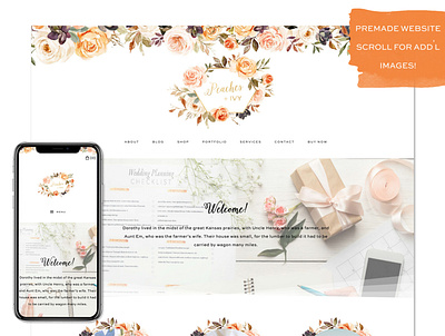 Peaches + Ivy bridal website florist website premade website website design website designer websites