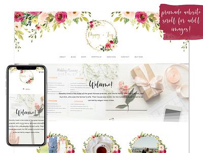 poppy ivy main image bridal website feminine website floral website florist website premade website website designer website designers websites