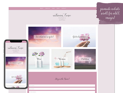 Pleasant Purple bridal website feminine website floral website florist website premade website website designer website designers websites