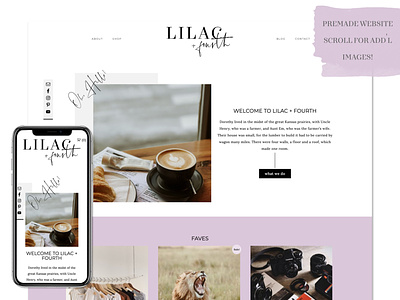 Lilac + Fourth boho website bridal website clean website design feminine website floral website florist website premade website website designer website designers websites