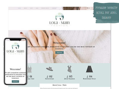 Lola + Main bridal website feminine website premade website website designer website designers websites
