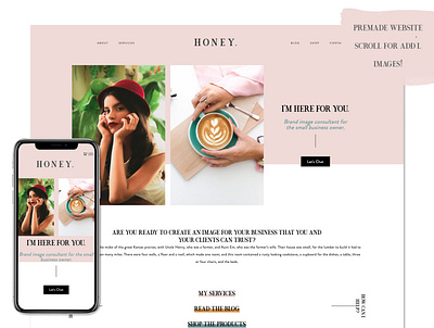 Honey. bridal website clean website design feminine website florist website premade website website designer website designers websites