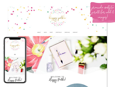 Happy Polka bridal website feminine website florist website premade website website designer website designers websites