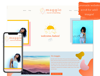 Maggie clean website design feminine website premade website travel website website designer website designers websites