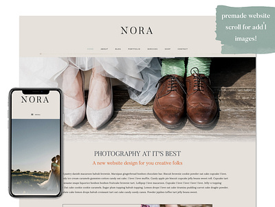 Nora boho website bridal website clean website design feminine website florist website premade website website designer website designers websites