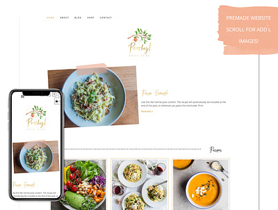 Peachy! clean website design feminine website food blog food website premade website website designer website designers websites