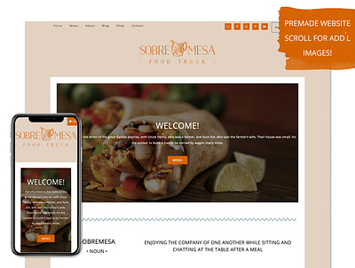 Sobremesa food website premade website restaurant website website designer website designers websites