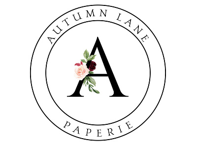 Burgundy & Pink Bouquet Monogram Style Circular Logo