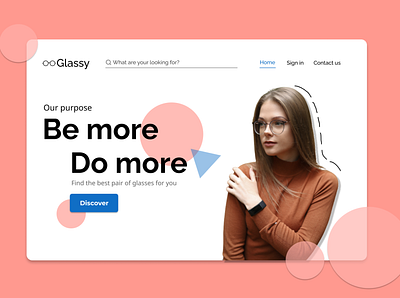 Landing page of an eye-wear eCommerce website dailyui design graphic design ui ux