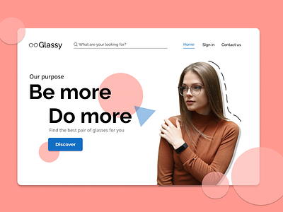 Landing page of an eye-wear eCommerce website