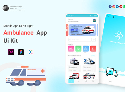 Ambulance App Ui Kit ambulance app design mobile ui ux