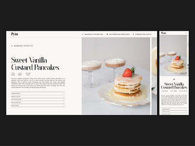 Pyra Recipe Page ecommerce food food website landing page minimal product page recipe ui ux web design web ui website design