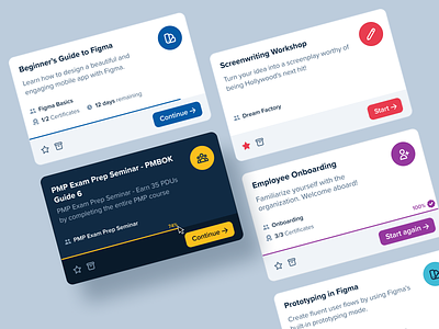 Course Cards archive avatar card cards certificate components course dark mode dashboard elearning favorite group icon process progress progress bar ui ui kit user interface ux