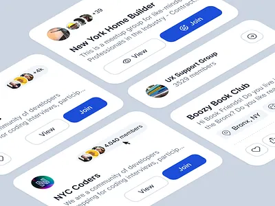 Community Cards avatar badge bookmark button cards community components data group hover input interaction overview share tags tooltip ui ui kit user interface ux