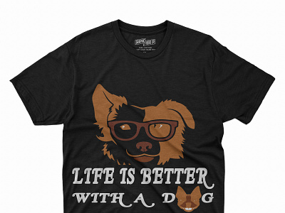 Life is better with a dog t-shirt design best t shirt design bird tshirt design creative t shirt design custom tshirt design graphic tshirt design t shirt illustration