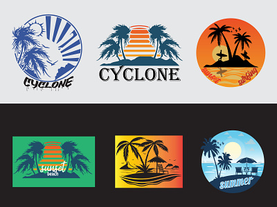 Summer, Sunset, Cyclone t-shirt design