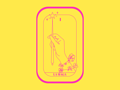 Carta I: La Maga illustration linedrawing tarot card