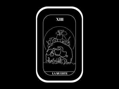 Carta XIII illustration linedrawing tarot card