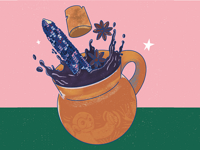 Atole de maíz azul atole food illustration maíz mexican tradition