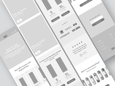 Wireframes direct to consumer ecommerce shop mobile web responsive design shopify wireframes