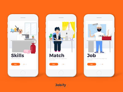 Jobify Onboarding Illustrations app onbording job app job finder jobify onbording onbording illustration