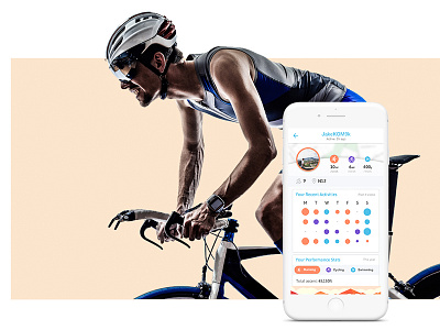 Endurance Buddy App calendar cycling data visualisation endurance flat kpi metrics mobile app performance running statistics vintage