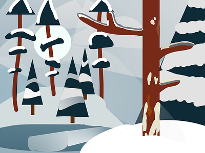 Snow covered illustration