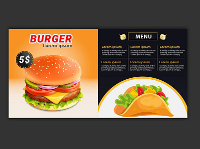 burger menu template vector