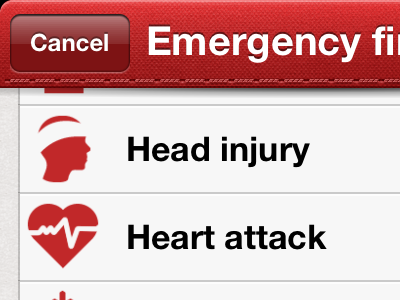 Emergency app british cross iphone red texture
