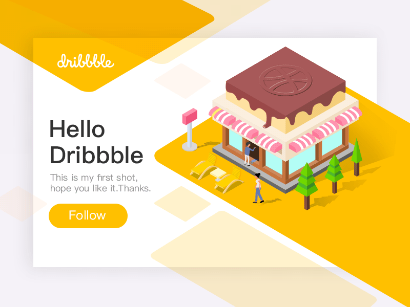 hello dribble dribbble. frist hello invite star