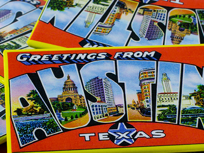 Greetings From Austin Texas Fridge Magnet austin buttons keep it weird magnets merch swag uberbuttons