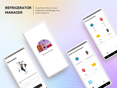 Refrigerator Manager app branding design mobile design ui uiux ux xd design