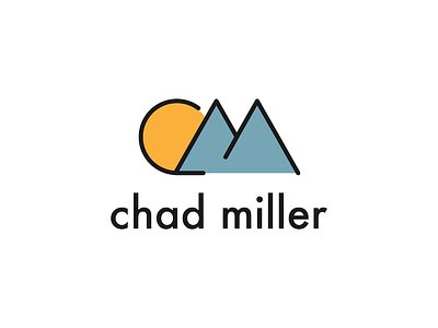 Chad Miller Personal Branding brand flat logo moon mountains