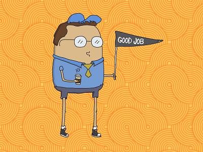 Good Job Doodle coffee dad doodle drawing encouraging illustration illustrator pennant photoshop