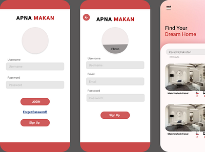 Apna Makan app mobile ui real estate
