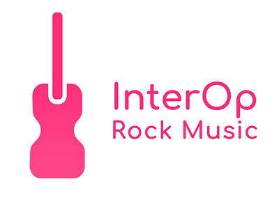 InterOp Improved band design flat icon improvement logo minimal music rock rock and roll vector