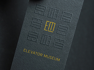 Elevator Museum Branding black branding business card elevator identity logo museum print design yellow