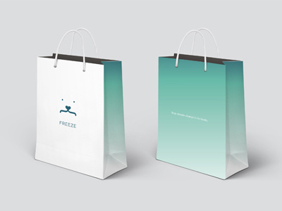 FREEZE brand climate change freeze identity polar bear print design shopping bag