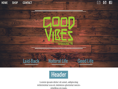 Good Vibes "Fun" Style Tile ecommerce web design