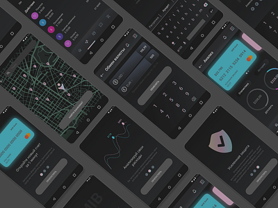 Банковское приложение с темной темой app design ui ux андроид банк мобайл приложение темная тема финансы