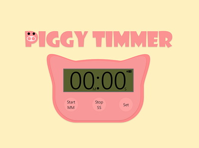 Daily UI Challenge #014 Countdown Timer - Piggy Timer daily 100 challenge daily ui 014 dailyui design illustration