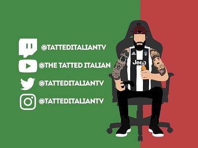 "The Tatted Italian" Logo branding graphic design illustration logo