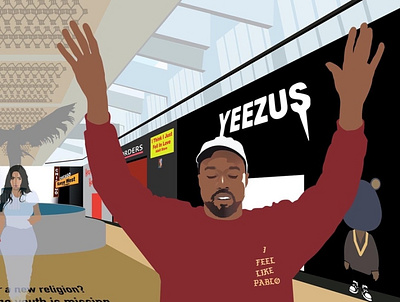 Kanye Mall Drawing graphic design illustration