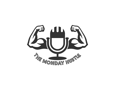 The Monday Hustle - Logo for a motivational podcast logo maker mic logo motivation logo podcast logo